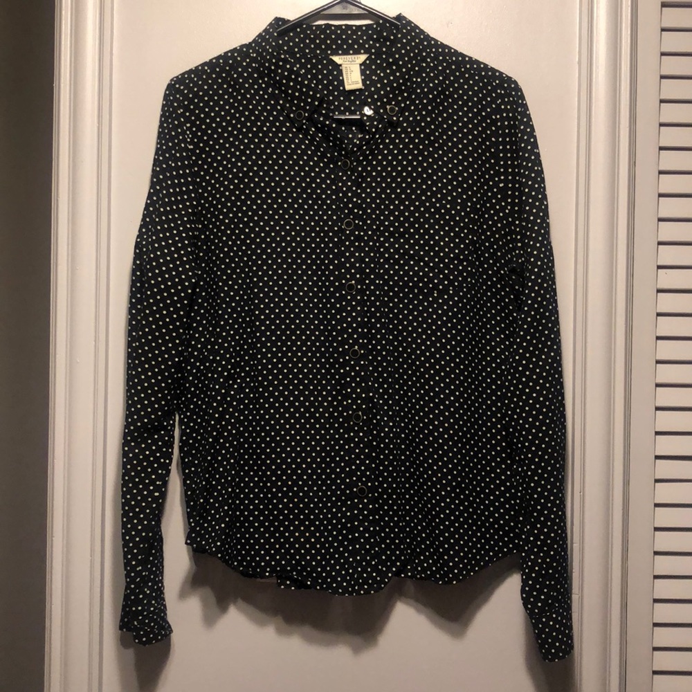 Forever 21 Polka Dot Button Down Shirt